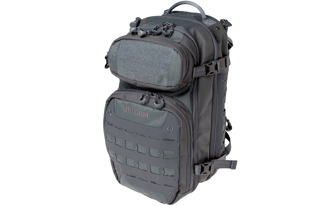 gray tactical backpack