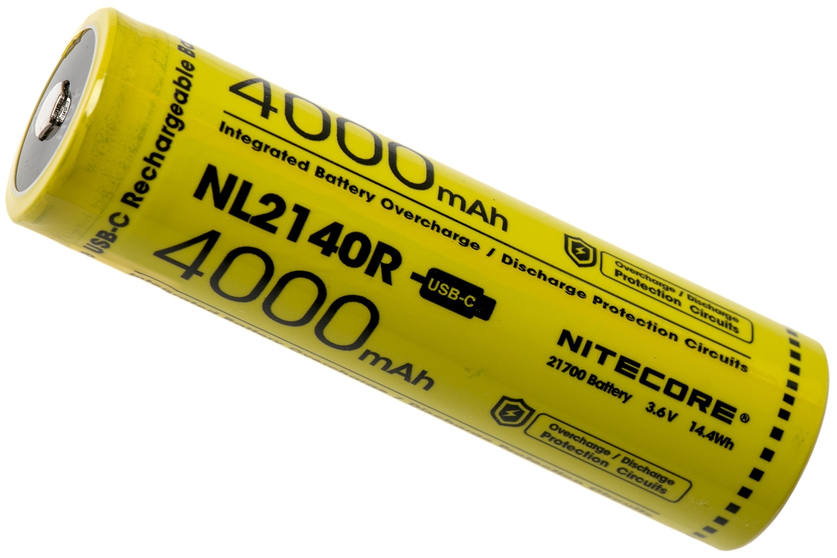 NiteCore NL2140R 21700 Akku mit USB C Anschluss, 4000 mAh NITECORE 21700 Akku Ladegeräte für den Haushalt günstig