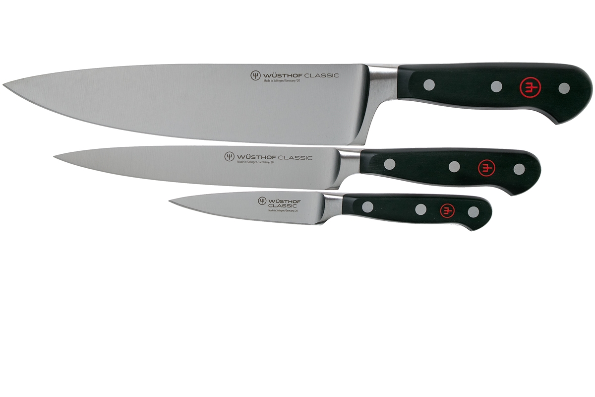 Wüsthof Classic 3-piece knife set Black 