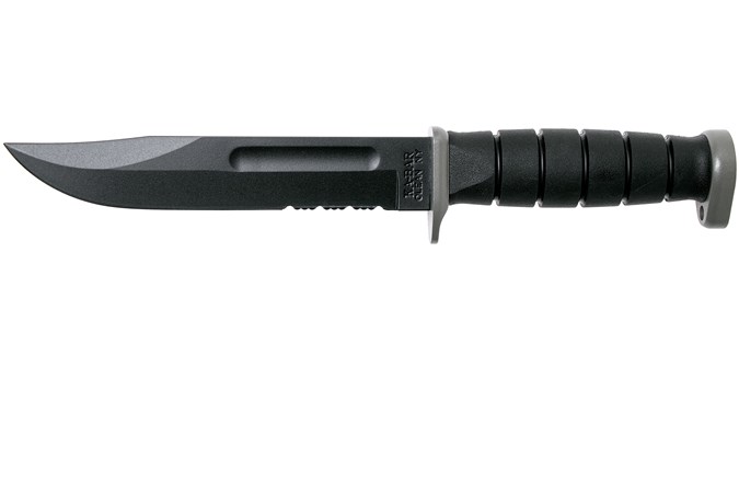 Ka Bar D2 Extreme Fighting Knife 12 Serrated Blade Kraton Handle Plastic Sheath Advantageously Shopping At Knivesandtools Com