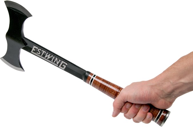 Estwing Black Eagle Leather Double Bit throwing axe EDBA with nylon ...