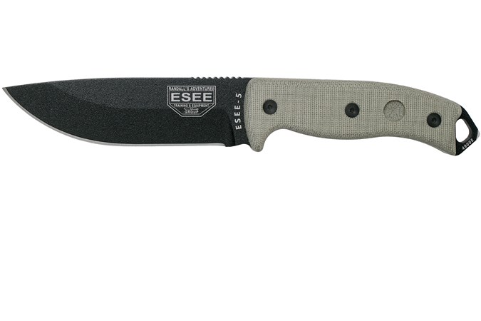 ESEE-5 black blade, desert tan handle 5P-KO survival knife without  sheath | Advantageously shopping at Knivesandtools.co.uk