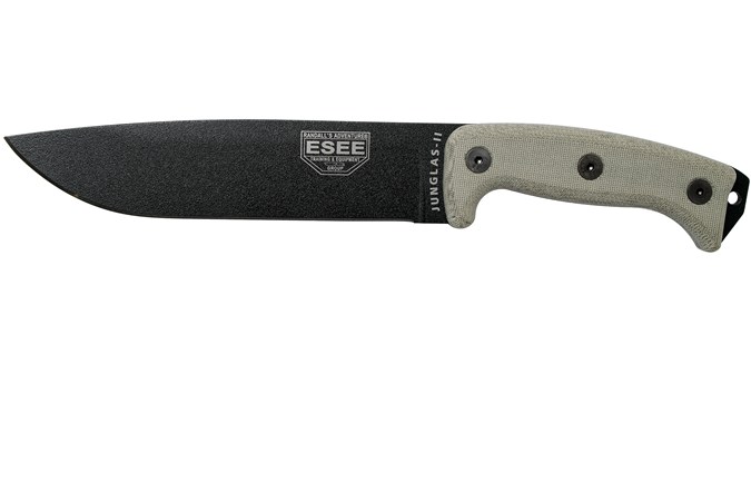 ESEE Junglas 2 Black, JUNGLAS-II couteau de survie avec étui kydex + MOLLE-back