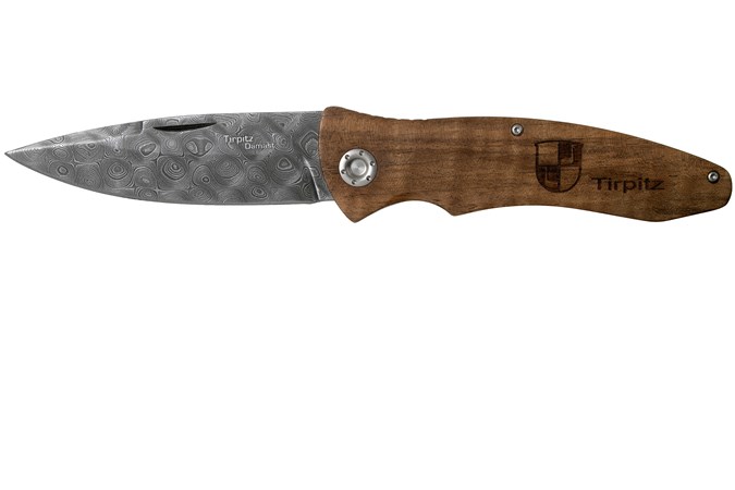 Böker Tirpitz Damast Taschenmesser - 22,9 Cm, Damastklinge, Wood Griff, Mit Zertifikat