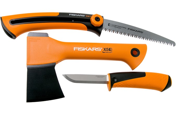 Fiskars X5 Camping Set Avec Hache Scie Et Couteau Achetez A Prix Avantageux Chez Knivesandtools Fr