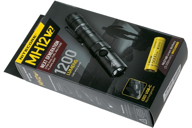 NiteCore MH12 V2 rechargeable flashlight, 1200 lumens | Advantageously .