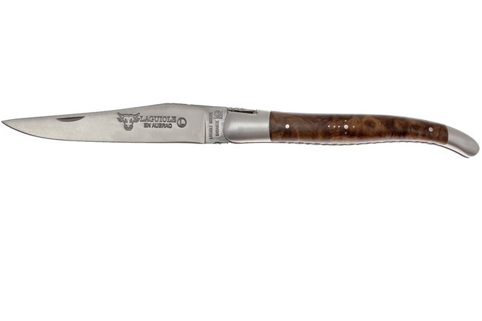 Laguiole en Aubrac 12cm Double Plates, Walnusswurzelholz, handgefeilt, L0712LYI FSB1 Laguiole en Aubrac 12cm Double Plates, Walnusswurzelholz, handgefeilt, L0712LYI FSB1