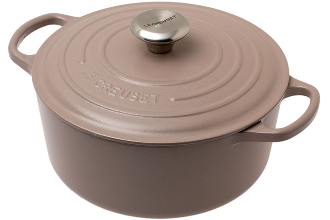 Poêlon à Fondue Le Creuset – Fonte émaillée Grise Avec Couvercle, Occasion