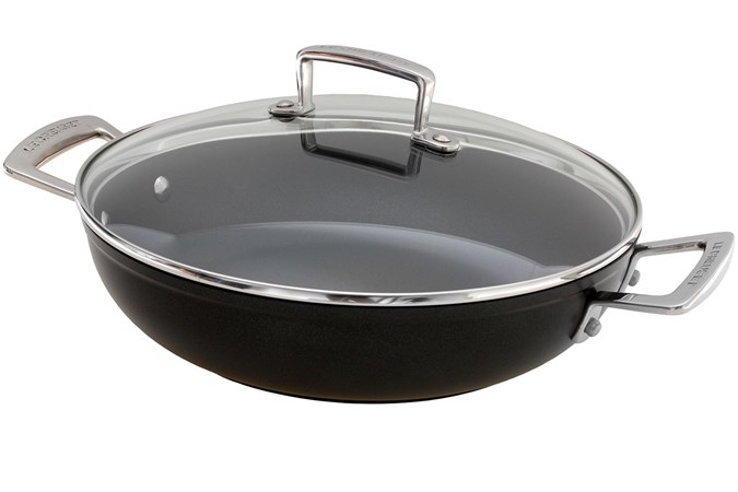 Le Creuset Les Forgées aluminum sauté pan with lid, 26cm ...