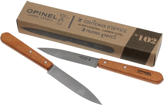 Opinel Paring Knives Set Of 2 N 102 Carbon Steel Advantageously   Op001222$07 Opinel No 102 Op001222 07 