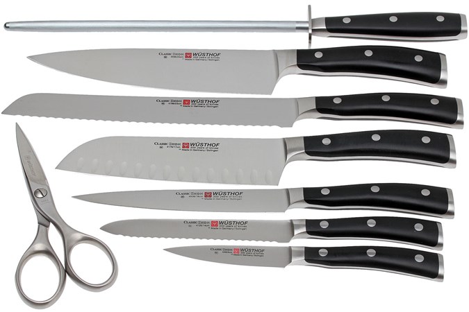wusthof classic ikon 8 piece knife block set
