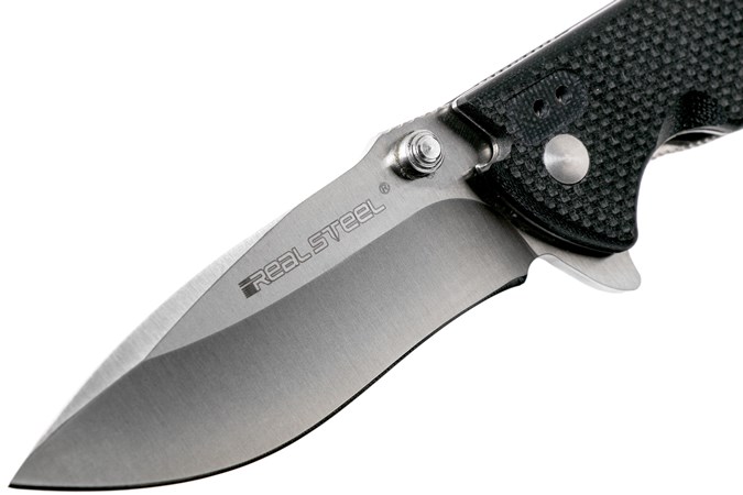 Real Steel E77 Black Satin 5112 pocket knife, Liang Gang design ...